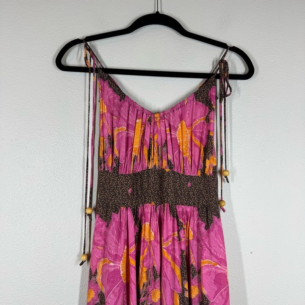 Free People Loreli Wide Leg Jumpsuit Women's XS Bold Floral Billowy Boho Chic - Picture 3 of 11
